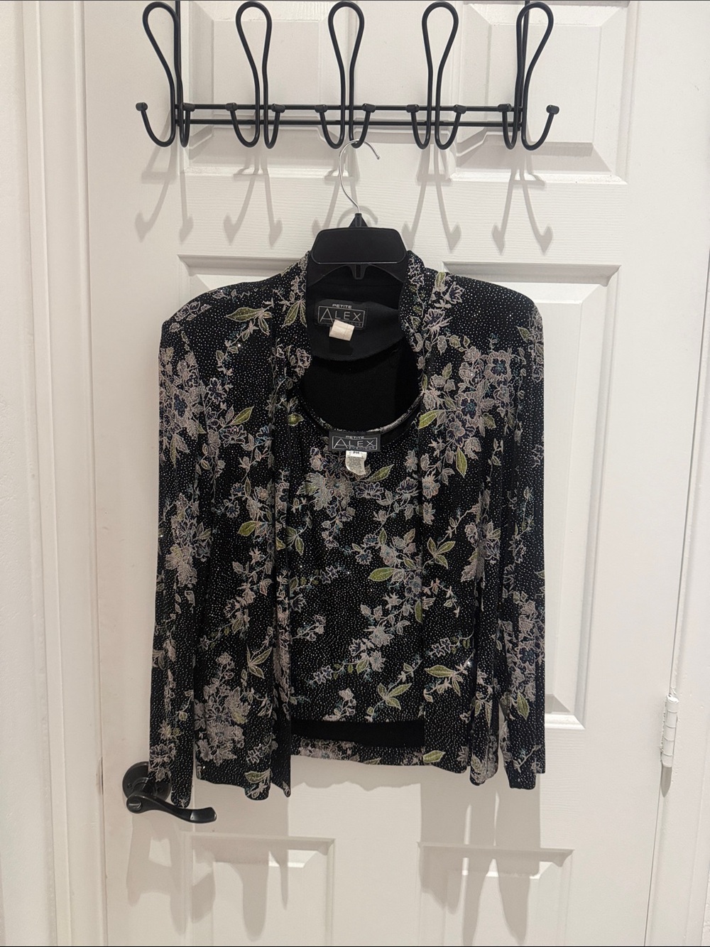 Alex Floral Print Black Tunic Top Set